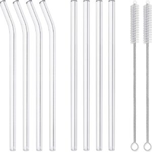 8 Reusable glass straws and 2 straw cleaners