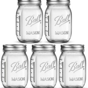 5 mason ball jars (16 oz size)