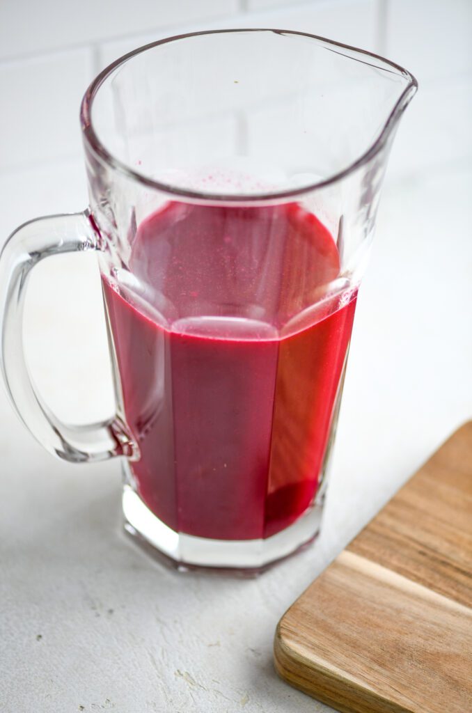 a pitcher filled with juice